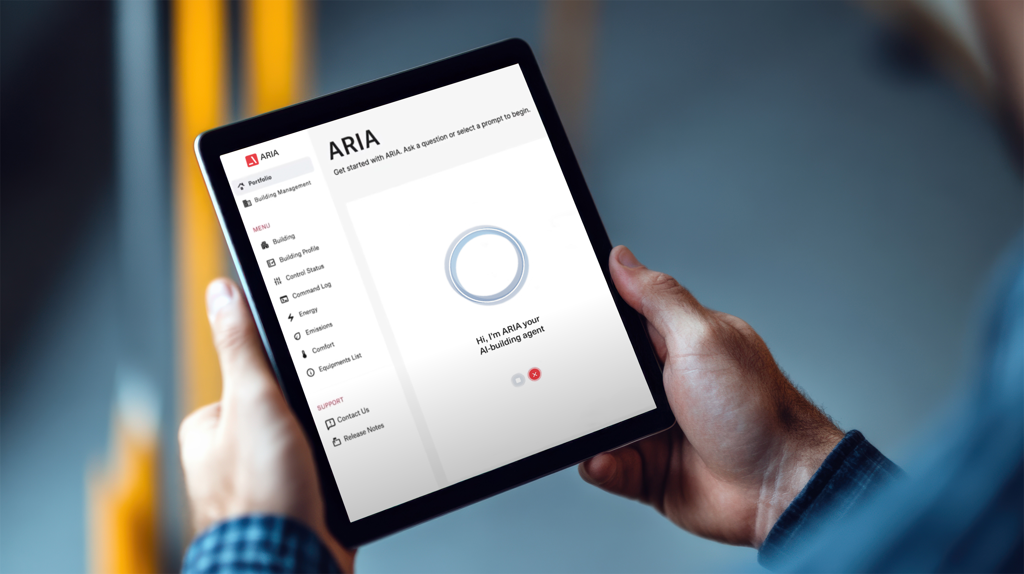 ARIA AI User Interface on Tablet