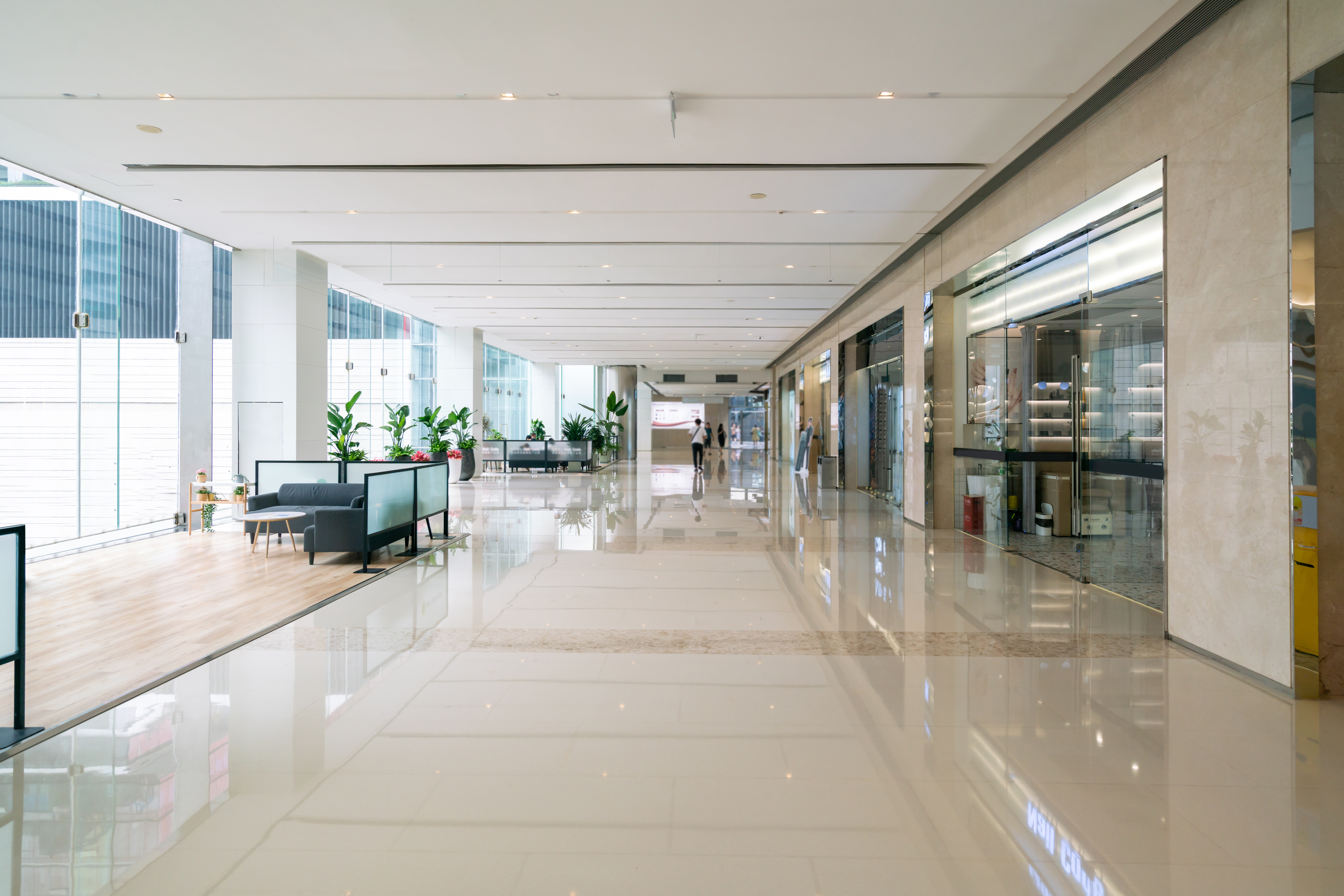 Interior space of department store